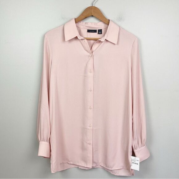 NWT Halogen Solid Button Down Blouse Small - Picture 1 of 6